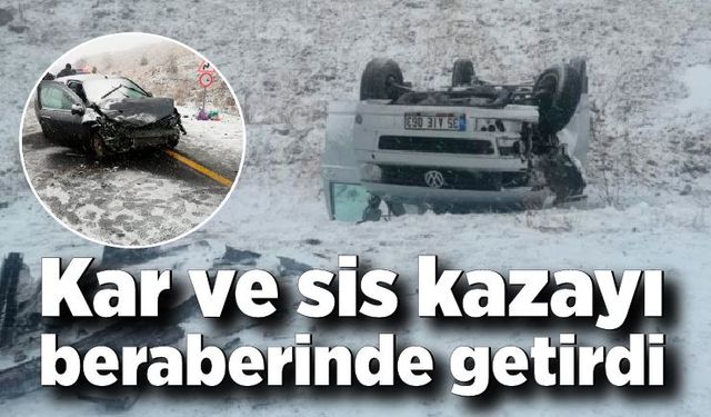 Kar ve sis kazayı beraberinde getirdi: 8 yaralı