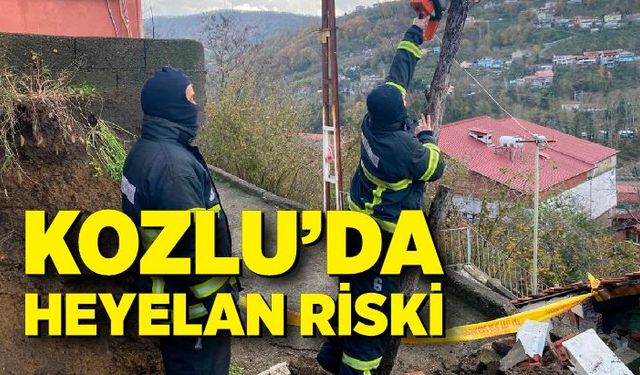 Kozlu’da heyelan riski nedeniyle ağaçlar kesildi