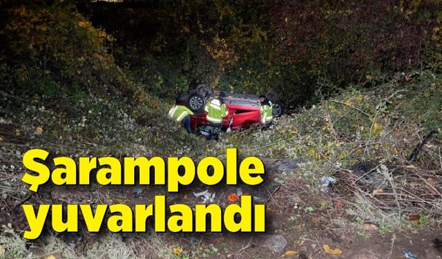 Kontrolden çıkan otomobil şarampole devrildi: 2 yaralı