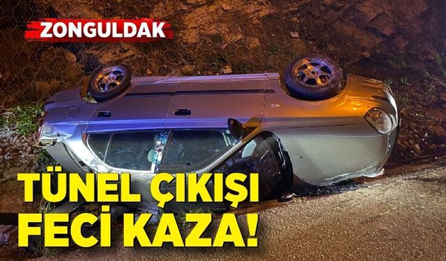 Gökgöl tüneli çıkışı kanala uçtu; 4 yaralı