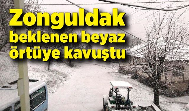 Zonguldak beklenen beyaz örtüye kavuştu