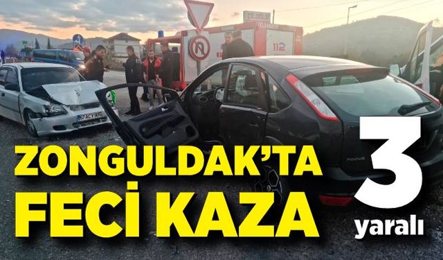 Bakacakkadı-Zonguldak kara yolunda trafik kazası: 3 yaralı