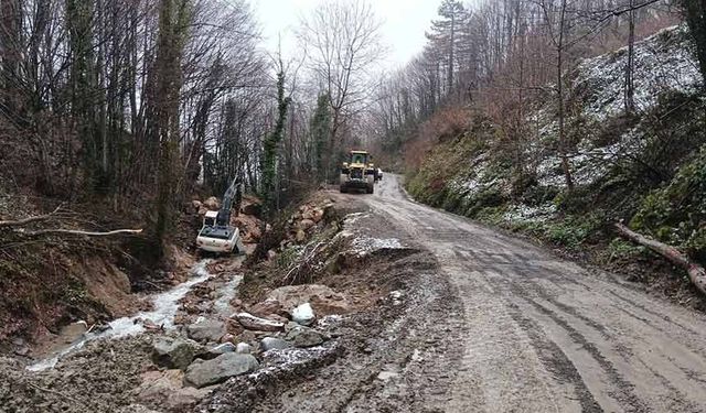 Yağışlarla birlikte meydana gelen heyelanlara anında müdahale