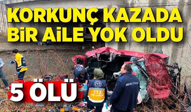 Korkunç kazada bir aile yok oldu! 5 ölü