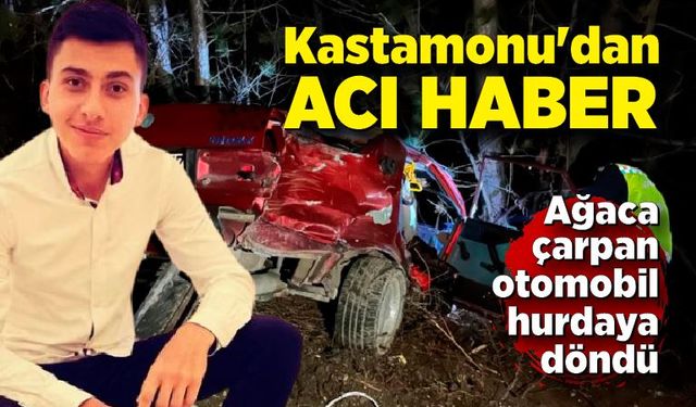 Ağaca çarpan otomobil hurdaya döndü: 1 ölü, 1 yaralı