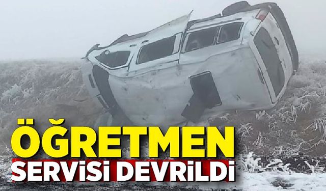 Öğretmen servisi devrildi: 8 yaralı