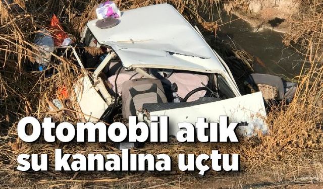 Otomobil atık su kanalına uçtu: 3 yaralı