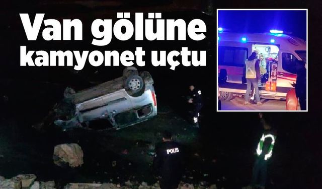 Van gölüne kamyonet uçtu