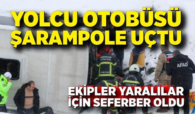 Yolcu otobüsü şarampole uçtu: 21 yaralı