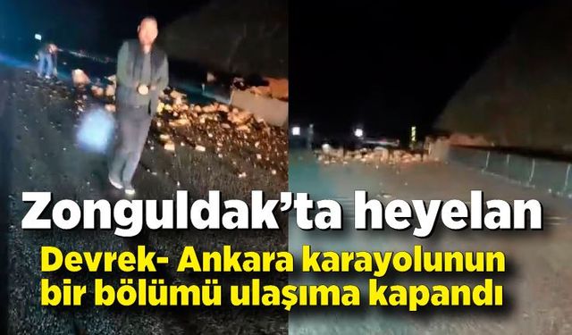 Zonguldak’ta heyelan: Yol ulaşıma kapandı!