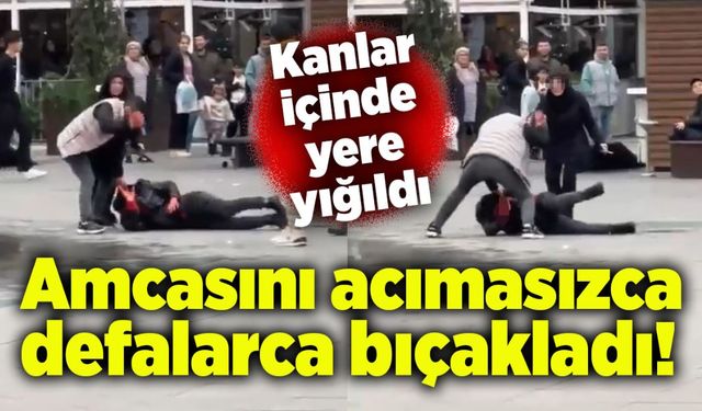 Amcasını acımasızca defalarca bıçakladı! Kanlar içinde yere yığıldı