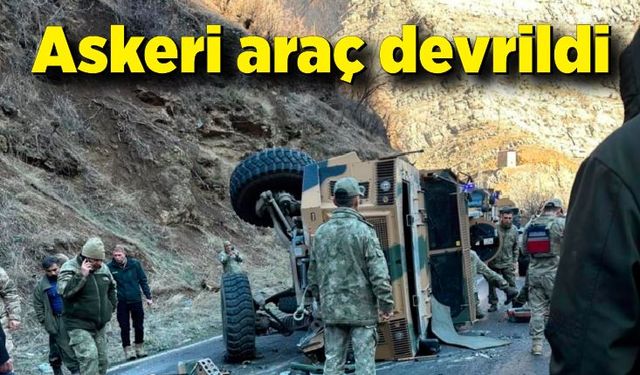 Askeri araç devrildi: 2 asker yaralı