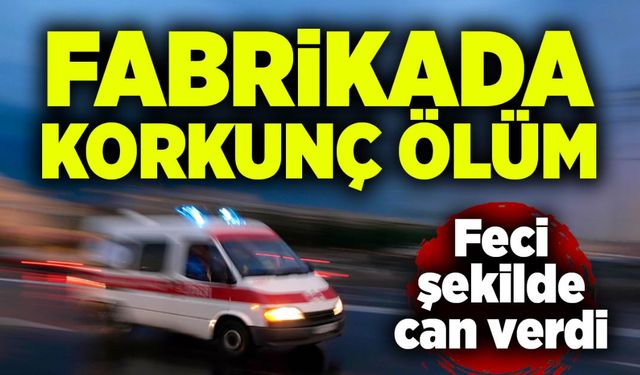 Fabrikada korkunç ölüm! Feci şekilde can verdi