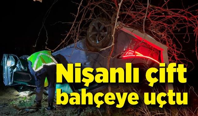 Nişanlı çift bahçeye uçtu