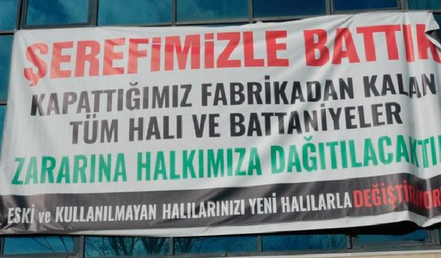 Şerefle batan fabrikanın malları