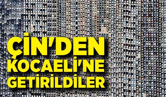 Çin'den Kocaeli'ne getirilen binlerce araç havadan görüntülendi