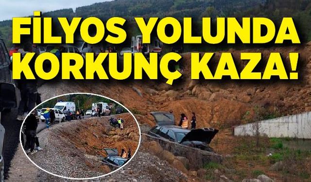 Filyos yolunda korkunç kaza! Otomobil şarampole uçtu