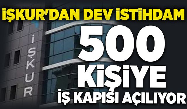 İŞKUR'dan dev istihdam: 500 kişiye iş kapısı açılıyor