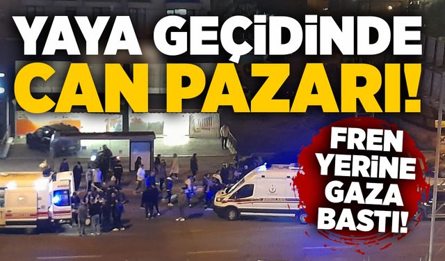 Fren yerine gaza bastı: Yaya geçidinde can pazarı!