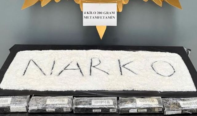 4 kilo 200 gram metamfetamin ele geçirildi