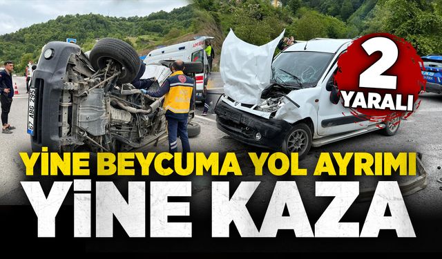 Yine Beycuma yol ayrımı, yine kaza: 2 yaralı!