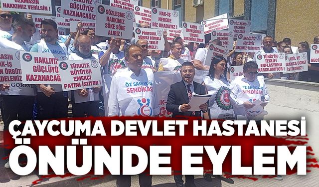 Çaycuma Devlet Hastanesi önünde eylem