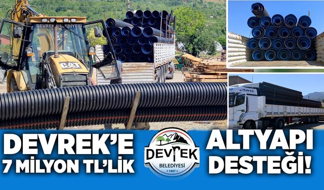 Devrek’e 7 Milyon TL’lik altyapı desteği!