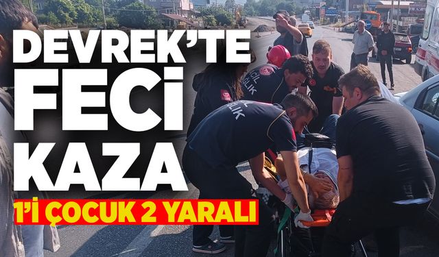 Devrek’te feci kaza: 1’i çocuk 2 yaralı
