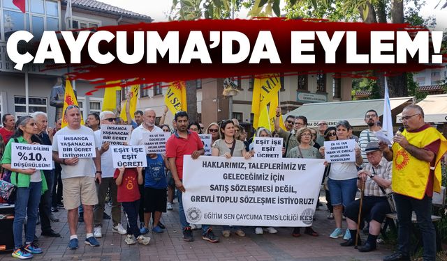 Eğitim Sen Çaycuma'da yapılan eylemde TİS taleplerini açıkladı