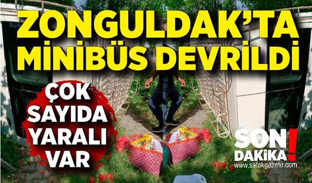 Devrek’te minibüs yuvarlandı! Çok sayıda yaralı var