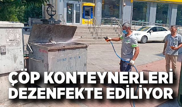 Kilimli’de çöp konteynerleri dezenfekte ediliyor