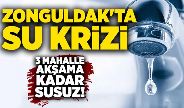 Zonguldak'ta su krizi: 3 mahalle akşama kadar susuz!