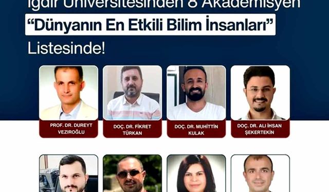 Iğdır Üniversitesinden 8 Akademisyen "Dünyanın En Etkili Bilim İnsanları Listesinde yer aldı
