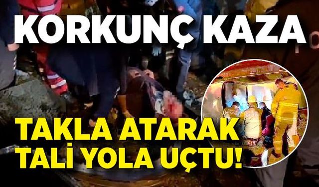 Bartın’da dehşet anları: Otomobil takla atarak tali yola uçtu!