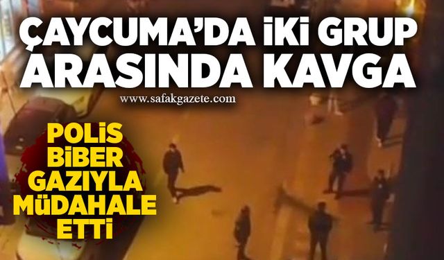 Çaycuma’da iki grup arasında kavga: Polis biber gazıyla müdahale etti