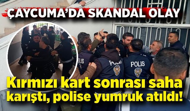 Çaycuma’da maçta skandal olay: Kırmızı kart sonrası saha karıştı, polise yumruk atıldı!