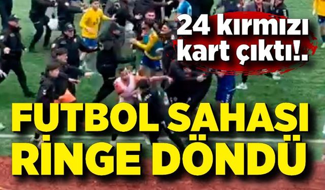 Futbol sahası ringe döndü, 24 kırmızı kart çıktı