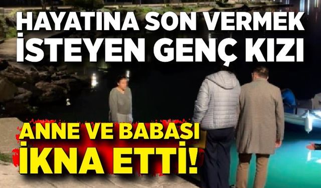 Denize atlamak isteyen genç kızı anne ve babası ikna etti