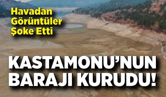 Kastamonu’nun su ihtiyacını karşılayan baraj gölünün büyük kısmı kurudu