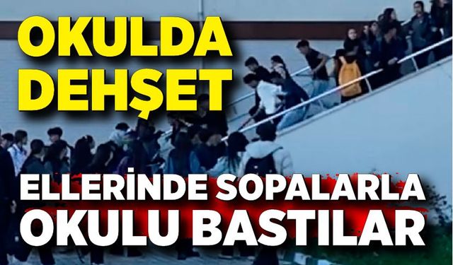 Eli sopalı şahıslar okul bastı! Öğrenciye saldırdı