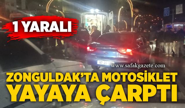 Zonguldak'ta motosiklet yayaya çarptı: 3 yaralı