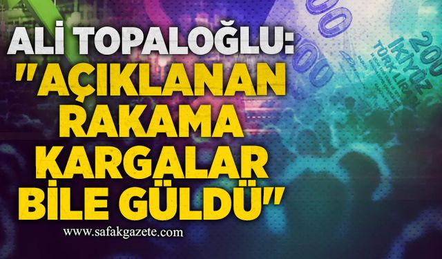 Ali Topaloğlu "Açıklanan rakama kargalar bile güldü"
