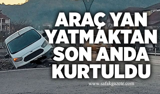 Çaydeğirmeni’nde kaza: Araç yan yatmaktan son anda kurtuldu