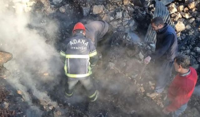 Yangında evi küle dönen yaşlı kadının cenazesine ulaşıldı