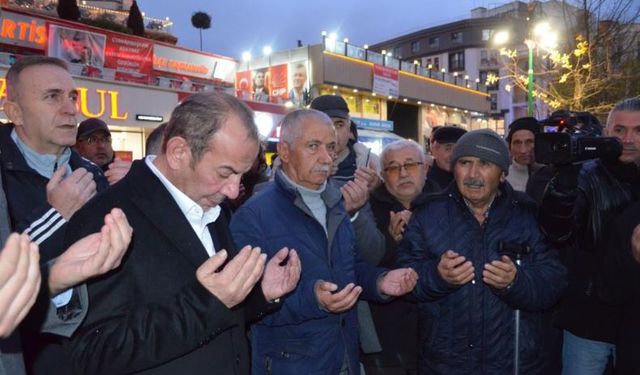 Tanju Özcan umre yolculuğuna dualarla uğurlandı