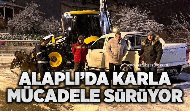 Alaplı’da karla mücadele devam ediyor: Yollar açık, ekipler sahada