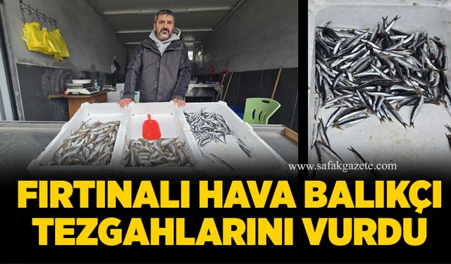 Fırtınalı hava balıkçı tezgahlarını vurdu