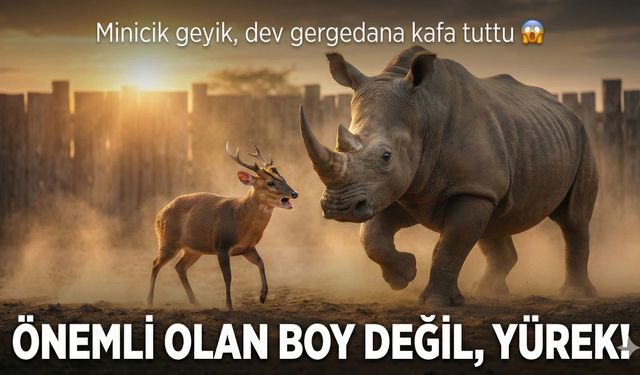 13 Kiloluk Geyik 1.7 Tonluk Gergedana Kafa Tuttu