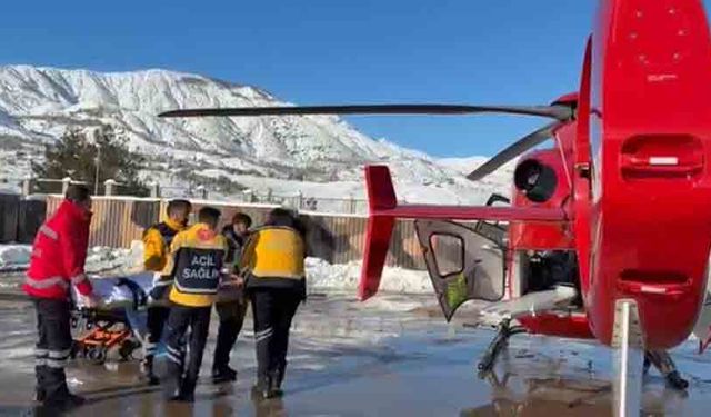 Helikopter ambulans 20 yaşındaki hasta için havalandı