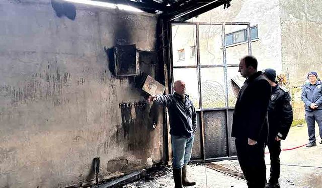 Yanan atölye için hasar tespiti başladı